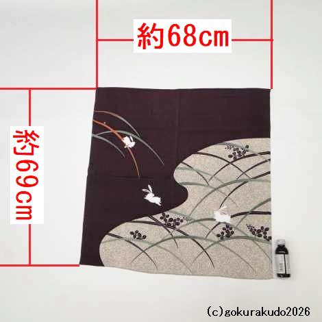 風呂敷〔70×70cm〕/ こよみ芝うさぎ 紫 レーヨン100％（日本製）の画像