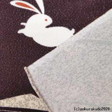 風呂敷〔70×70cm〕/ こよみ芝うさぎ 紫 レーヨン100％（日本製）の画像