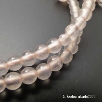数珠 真言宗 総ローズクオーツ 8寸 ピンク利休房（H）の画像