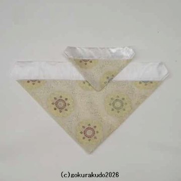 夏用三角紗打敷、100代+超小型のセット（えんじ＋みどり）Hの画像