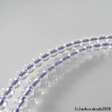 数珠 真言宗 総水晶 8寸 藤色菊房の画像