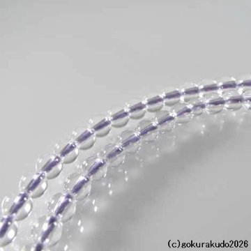 数珠 真言宗 総水晶 8寸 藤色菊房の画像