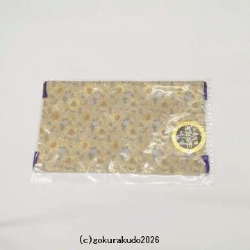 経机かけ（金襴の布）（幅48cm～49cm）白茶地に唐花（紫房）-Hの画像