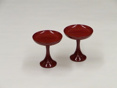 高坏(たかつき、高月)　木製　朱塗　3.5寸の画像