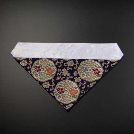 三角打敷き（金襴の布）７０代　正絹　紺地その２-Hの画像