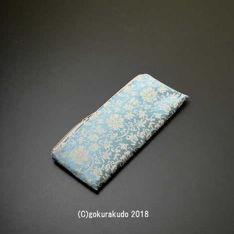 古渡り緞子 横長小型数珠袋（数珠入れ）2.牡丹蔓草の画像