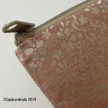 古渡り緞子 横長小型数珠袋（数珠入れ）10.菱鳳凰・ピンク画像