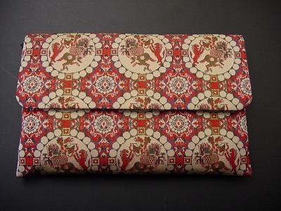 数珠入れ 龍村錦 チャック付き 4.獅子狩文錦  sの画像