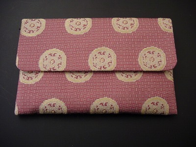 数珠入れ 龍村錦 チャック付き 7.糸屋輪宝手（朱） sの画像