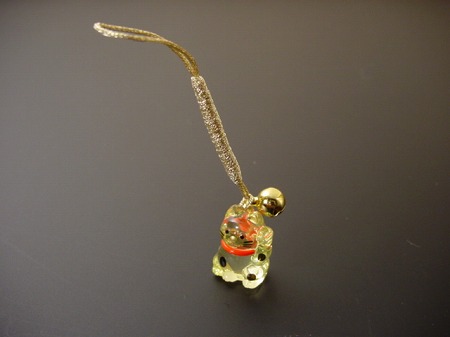 携帯ストラップ 開運まねきねこ（イエロー）　ｓの画像