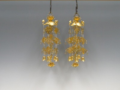 瓔珞（ようらく） アルミ製 金色付 小 透明玉通しの画像