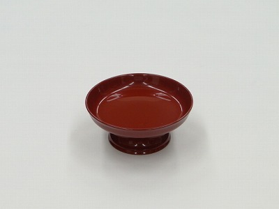 供物台 プラスチック製 丸型 朱色 3寸　ｓの画像