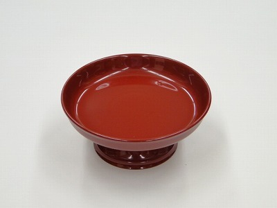 供物台 プラスチック製 丸型 朱色 3.5寸　ｓの画像