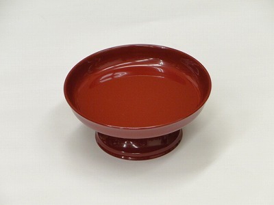供物台 プラスチック製 丸型 朱色 5寸　ｓの画像