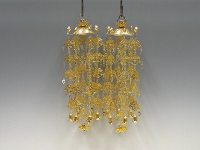 瓔珞（ようらく） 真鍮製 本金メッキ  大 透明玉通しの画像