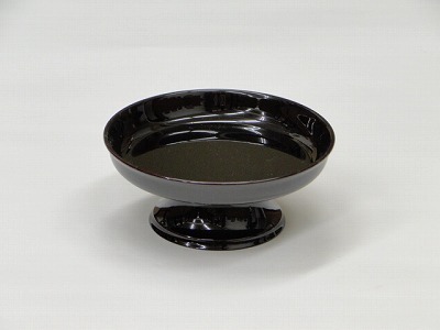 供物台 プラスチック製 丸型 溜色 4.5寸　ｓの画像