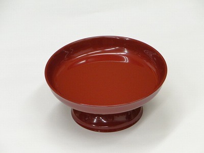 供物台 プラスチック製 丸型 朱色 5.5寸の画像