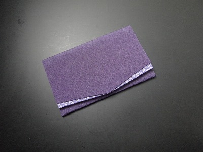 ちりめん 桜小紋 金封ふくさ 紫 の画像