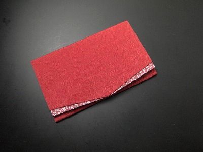 ちりめん 桜小紋 金封ふくさ エンジの画像