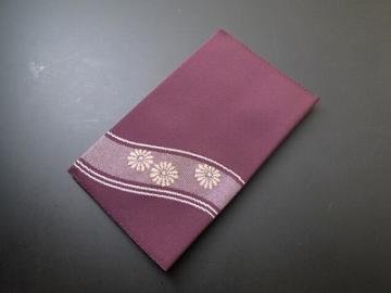 (つづれ織り)金封ふくさ 菊花 小豆系色画像