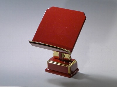 一本足見台（朱塗面金）4寸　（過去帳の台） の画像