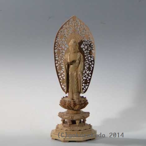 仏像 阿弥陀如来（浄土宗・時宗用） 4寸 総白檀の画像