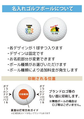 2025年父の日 名入れゴルフギフトセット(名入れゴルフボール２球＋マーカー台座セット・化粧箱入り)ラッピング無料の画像