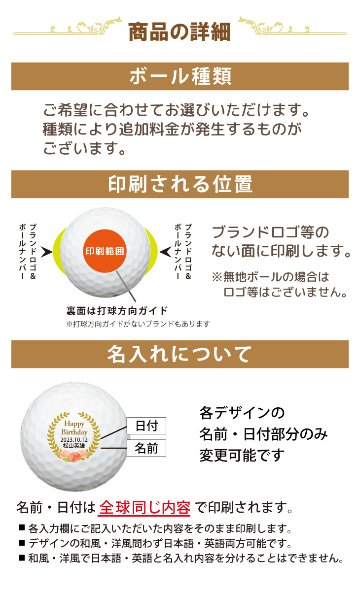 最短即日出荷！化粧箱入り 誕生日祝デザイン ゴルフボール6球セット ギフトラッピング無料 バースデー プレゼント ゴルフギフトの画像