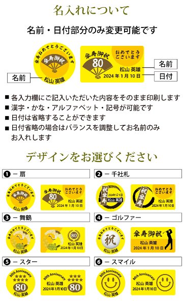 最短即日出荷！ 名入れゴルフマーカー 80歳 傘寿デザイン 傘寿記念 傘寿ギフト ギフトラッピング無料 メール便送料無料の画像