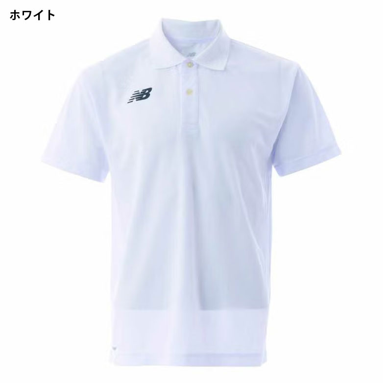 ３営業日出荷！名入れ刺繍メンズポロシャツ(NewBalance/ニューバランス ゲームポロシャツ JMTP1418) 選べる定型文字＋お名前１行　名前入りゴルフウェア 半袖の画像