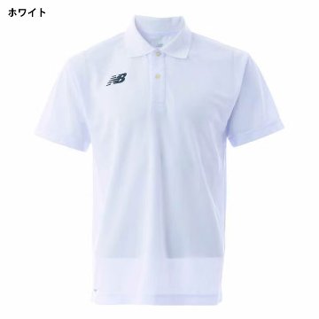 ３営業日出荷！名入れ刺繍メンズポロシャツ(NewBalance/ニューバランス ゲームポロシャツ JMTP1418) 選べる定型文字＋お名前１行　名前入りゴルフウェア 半袖の画像