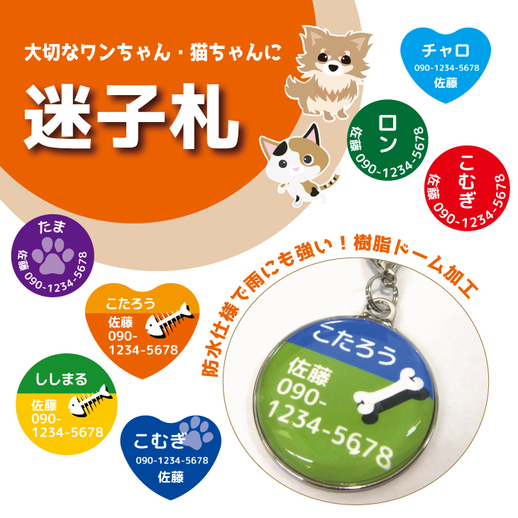 最短即日出荷！ペット用迷子札 名入れ無料 ギフトラッピング無料 メール便送料無料の画像