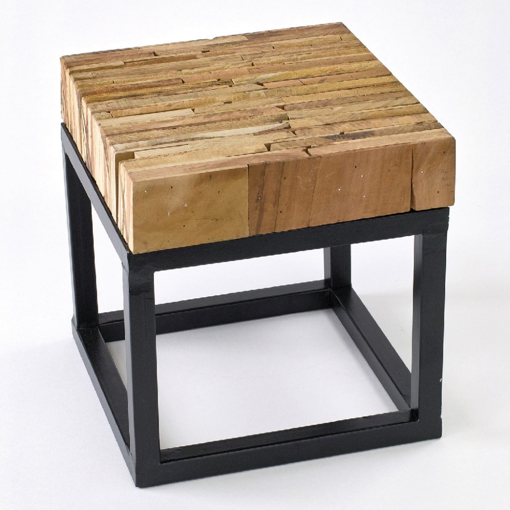 端材ウッドピースのパーケットテーブル（3サイズ）画像