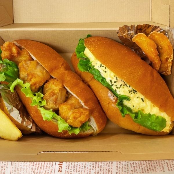 愛知県岡崎市サンドイッチデリバリー コッペBOX （タマゴ・唐揚げ）
