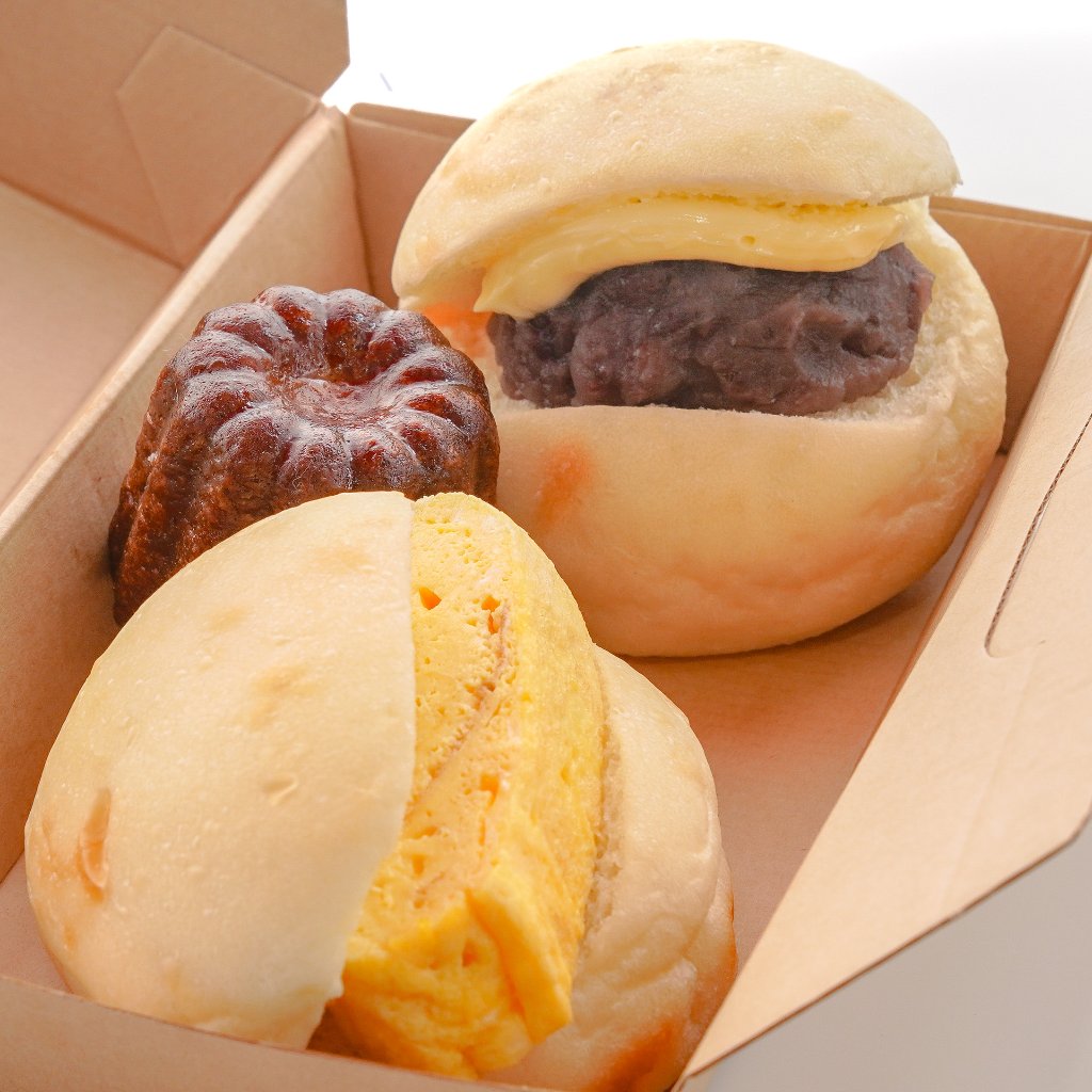 おむすびぱんスィーツBOX（だし巻き卵、あんバター、カヌレ）の画像