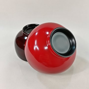 会津漆器　3.8布袋　夫婦椀（漆・手塗）の画像