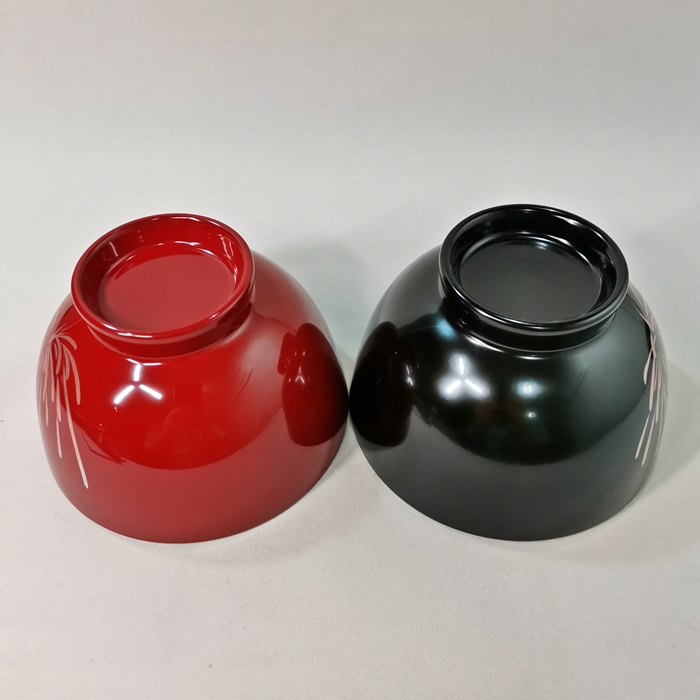 会津漆器　京型　夫婦椀　華（漆・手描）の画像