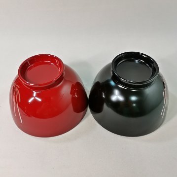 会津漆器　京型　夫婦椀　華（漆・手描）の画像