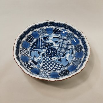 平戸祥瑞　桔梗縁七寸鉢　三川内焼　平戸松山窯の画像