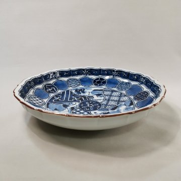 平戸祥瑞　桔梗縁七寸鉢　三川内焼　平戸松山窯の画像