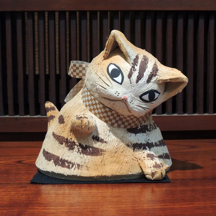 じゃれ猫(特大)　トラ　ヒロ陶房の画像