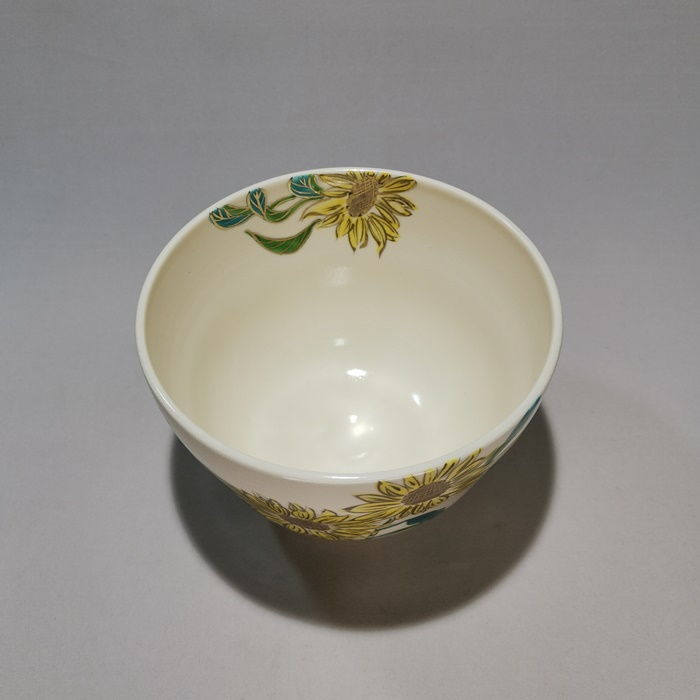 京焼　茶碗　仁清写　向日葵　水出宋絢作の画像