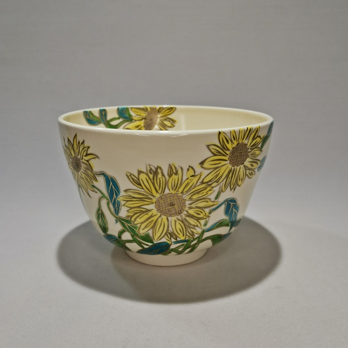 京焼　茶碗　仁清写　向日葵　水出宋絢作の画像
