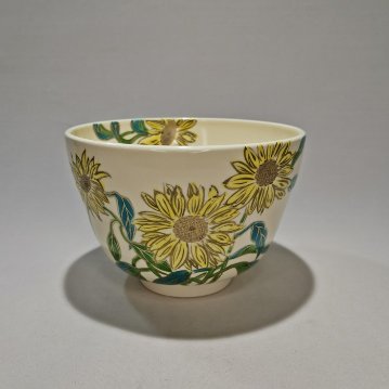 京焼　茶碗　仁清写　向日葵　水出宋絢作の画像