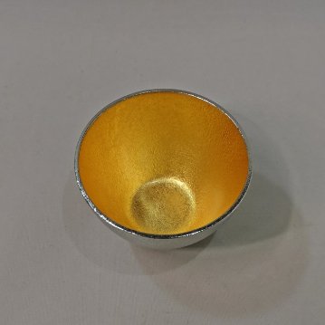 能作　ぐい呑-金箔　錫100％　90ccの画像