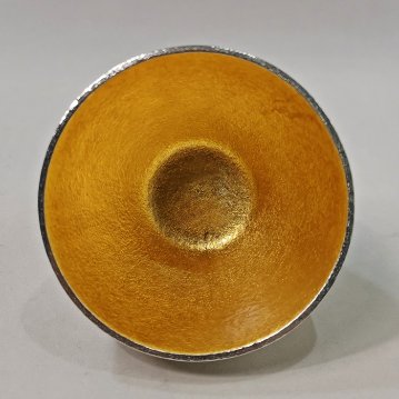 能作　ぐい呑-金箔　錫100％　90ccの画像