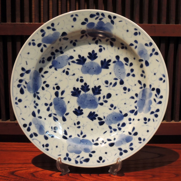 有田　山口洋一工房　小花散し8寸兜皿の画像