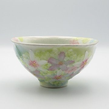 工房ゆずりは　薄紅花景色　飯碗の画像