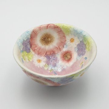 工房ゆずりは　紫京花　飯碗の画像