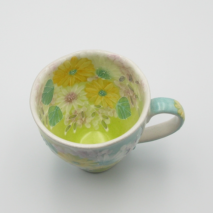 工房ゆずりは　緑彩花畑　マグカップの画像